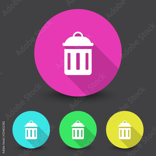 White Delete icon in different colors set © Imagevector
