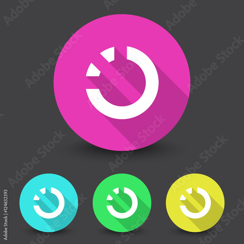 White Loading icon in different colors set