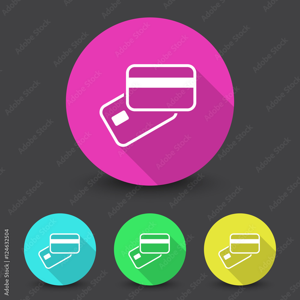 White Credit Card Payment icon in different colors set White Credit Card Payment icon in different colors set