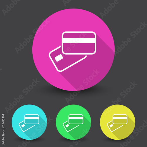 White Credit Card Payment icon in different colors set