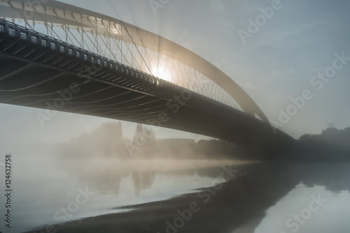 bridge over the calm river