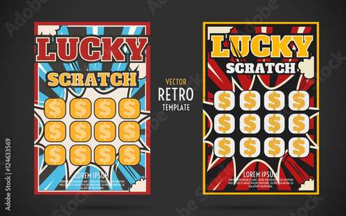 scratch off lottery ticket vector design template