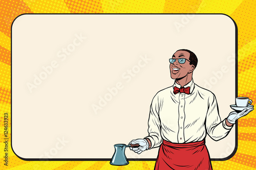 African American Barista made freshly ground coffee