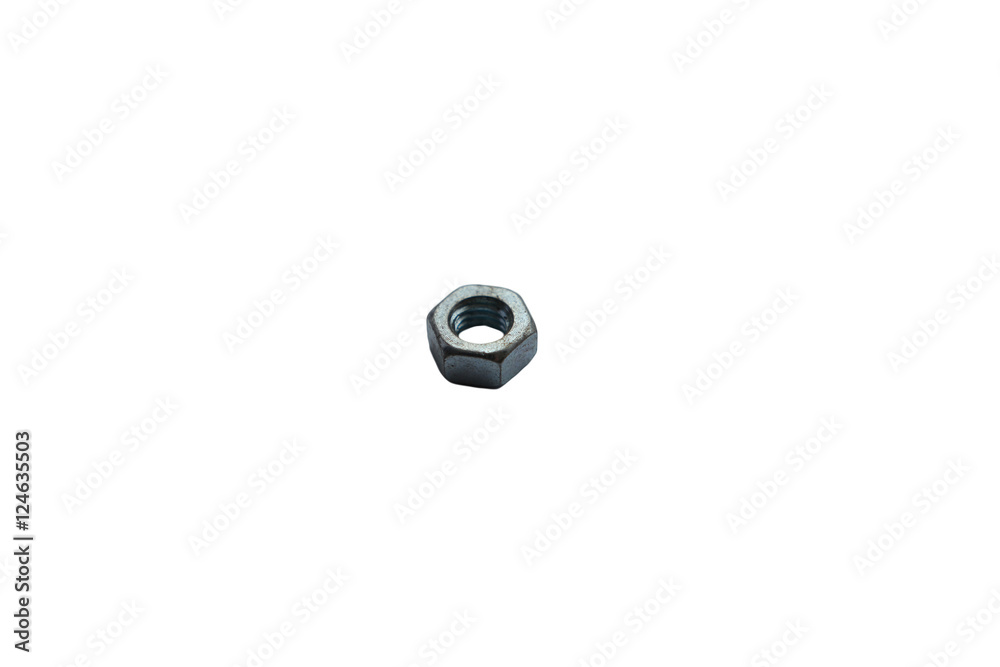 hex nut for fixing the house on a white background hex nut for fixing the house on a white background