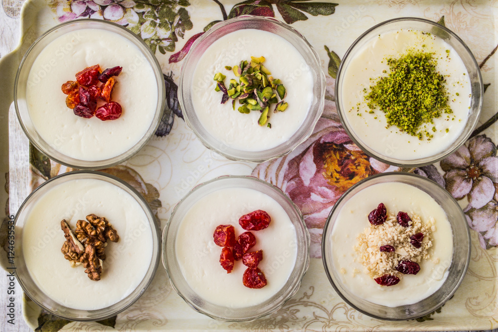 Turkish Dessert Muhallebi / Homemade Pudding. Turkish Dessert Muhallebi / Homemade Pudding.