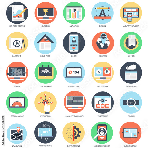 Flat conceptual icons web design
