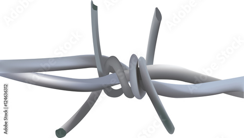 filo spinato isolato su bianco