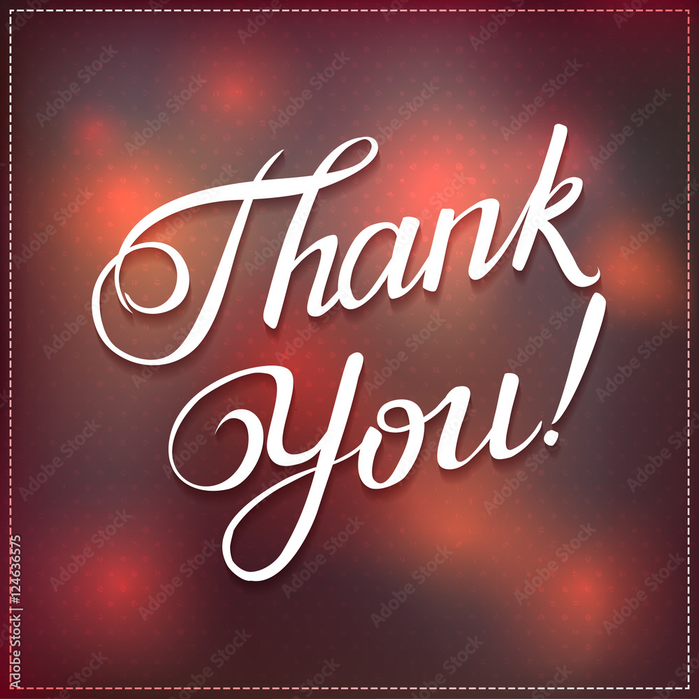 Thank You Abstract Polka Dot Background Callygraphy.   hand lettering -- handmade calligraphy
