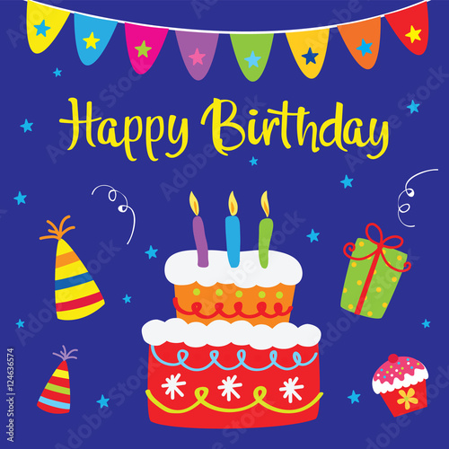 Birthday party set with colorful design