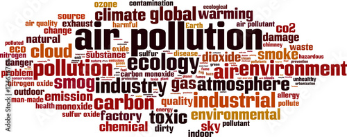 Air pollution word cloud concept. Vector illustration