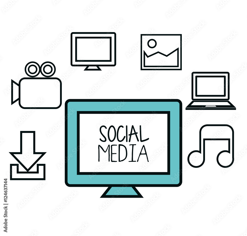 social media concept flat icons vector illustration design social media concept flat icons vector illustration design