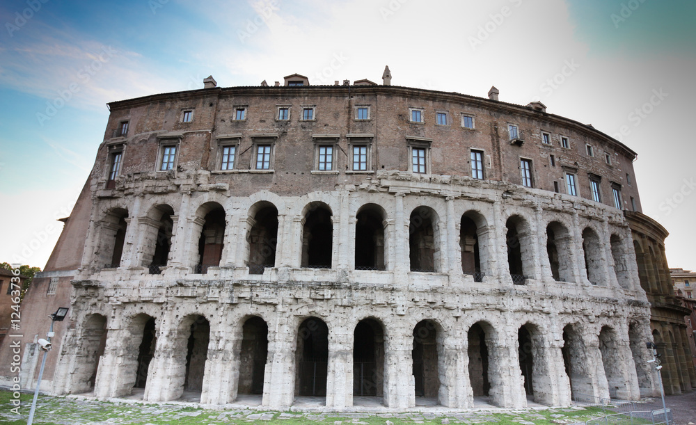 Theatre of Marcellus (Italian: Teatro di Marcello) an ancient open-air theatre in Rome, Italy, 