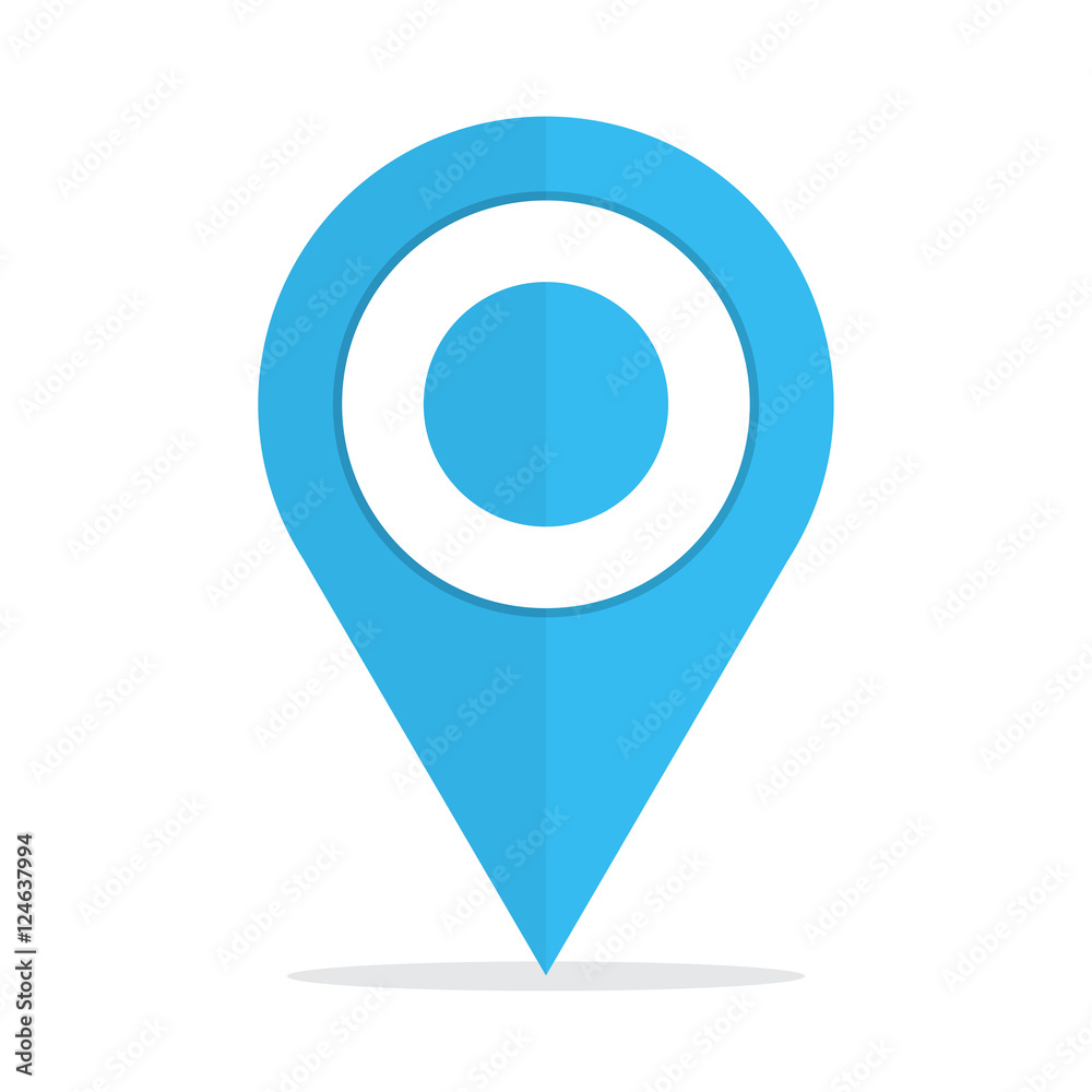 Map pin location sign blue icon on white background Map pin location sign blue icon on white background