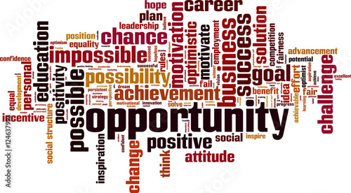Opportunity word cloud concept. Vector illustration