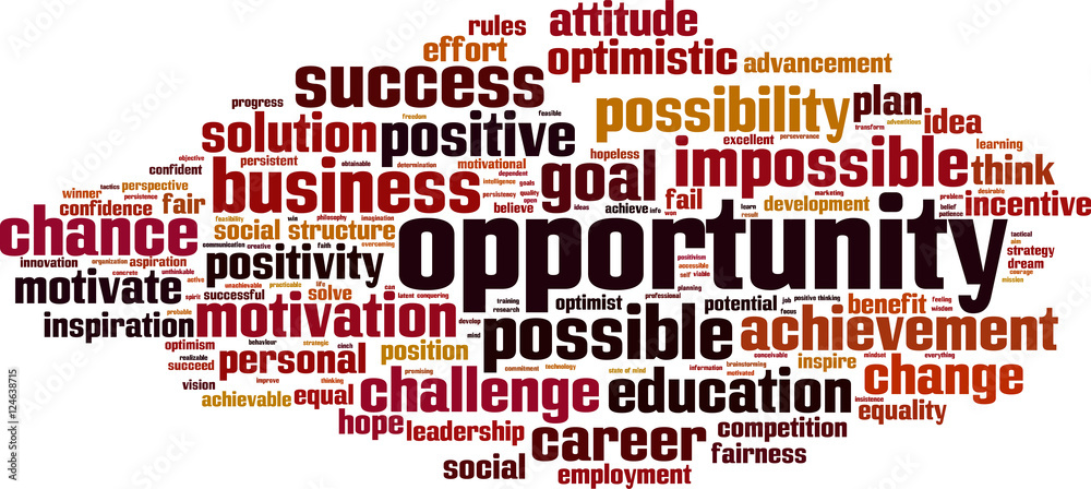 Obraz premium Opportunity word cloud concept. Vector illustration