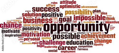 Opportunity word cloud concept. Vector illustration