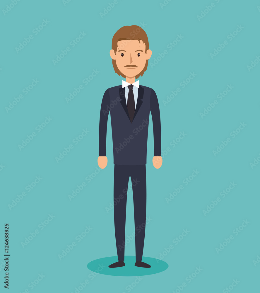 Fototapeta premium businessman avatar elegant icon vector illustration design