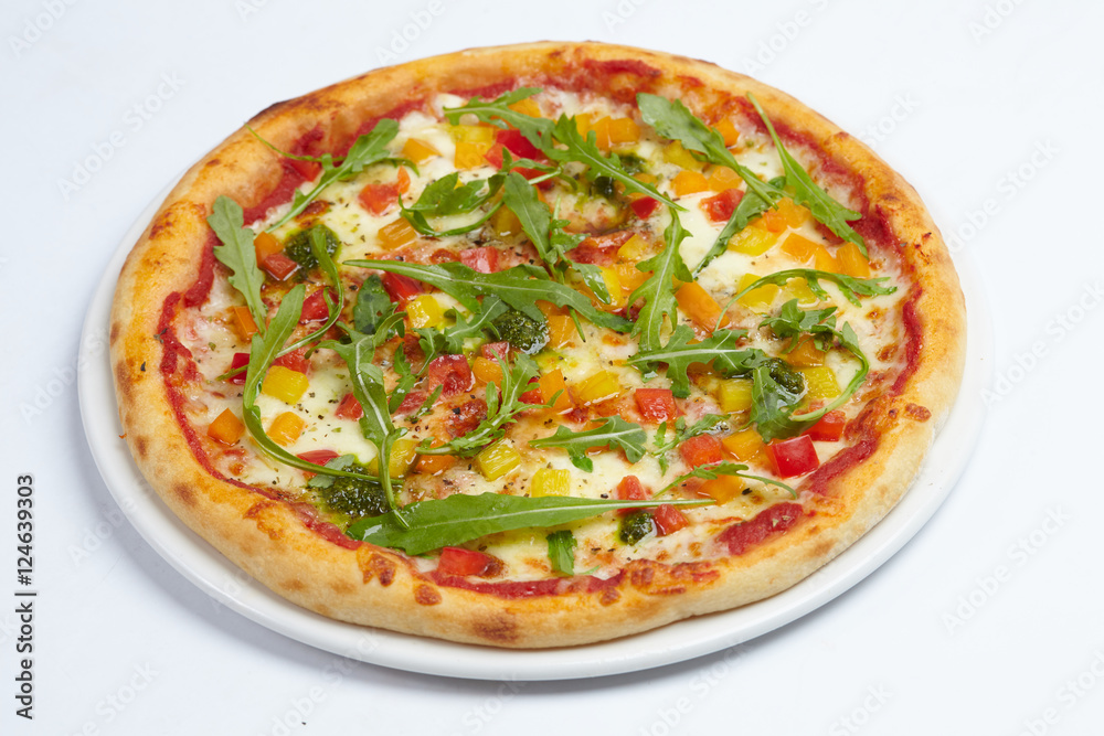 pizza on the white pizza on the white