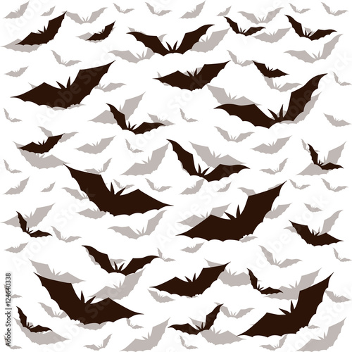 Bat dark. Isolated on white. Background. Happy halloween. Bat cartoon. Vector illustration.