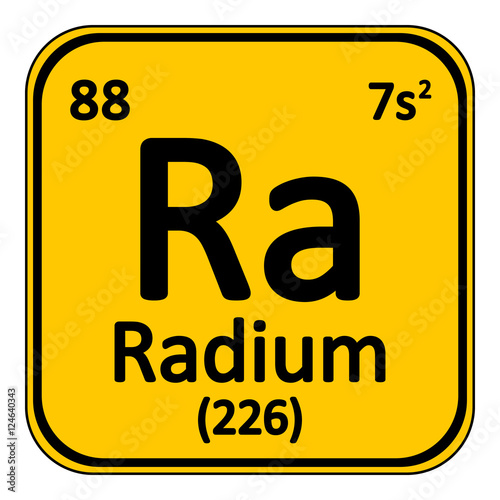Periodic table element radium icon.