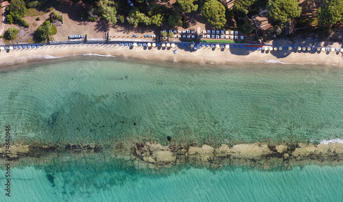 Overhead panoramic view of Torre Mozza, Tuscan Beach, Italy