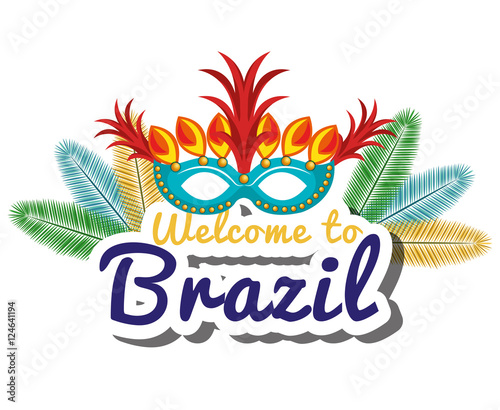 welcome to brazil representing icons vector illustration design
