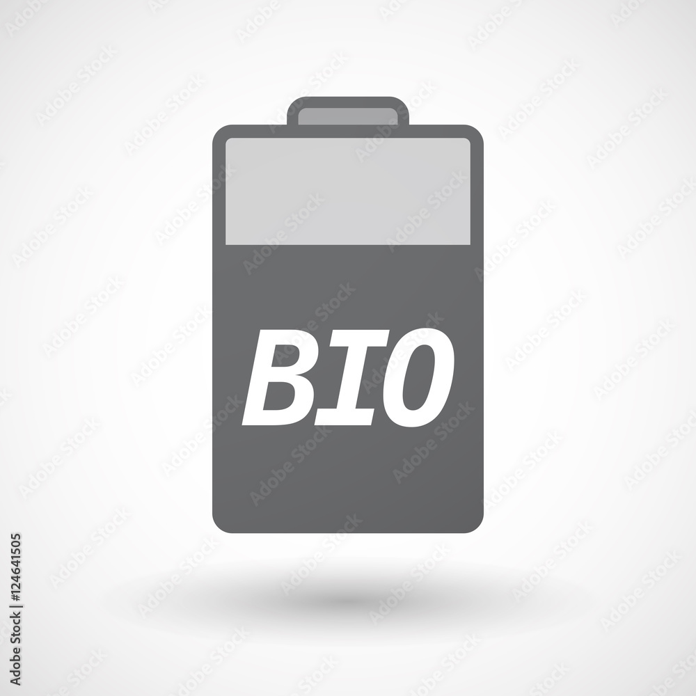 Isolated battery icon with the text BIO Isolated battery icon with the text BIO