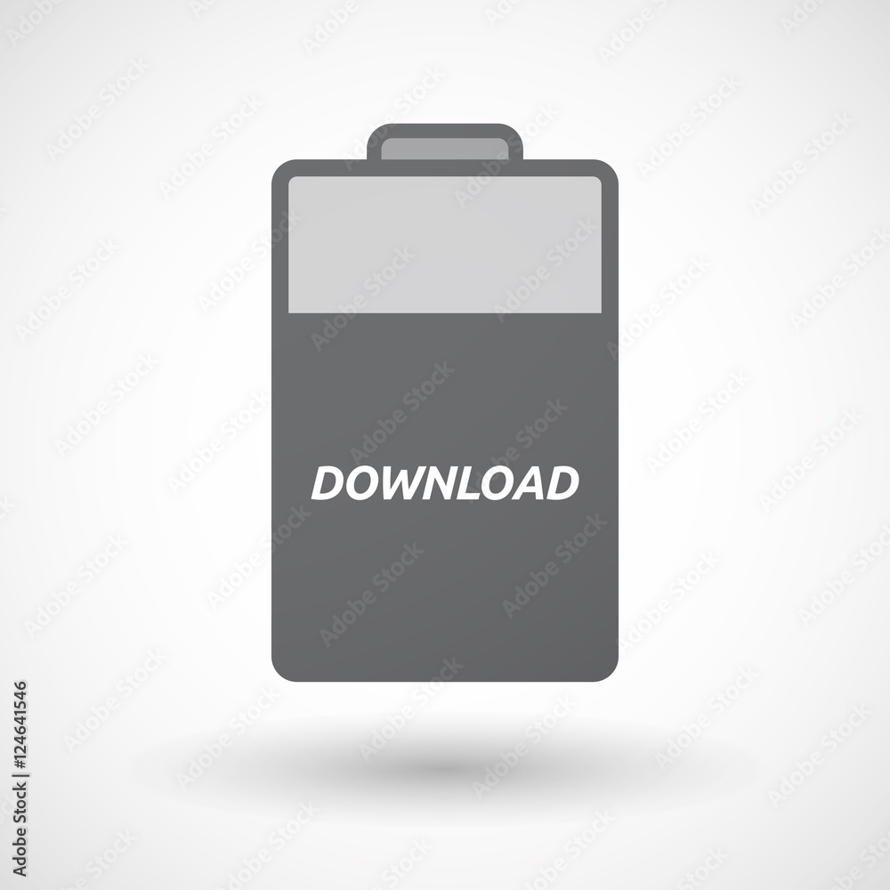 Isolated battery icon with the text DOWNLOAD Isolated battery icon with the text DOWNLOAD