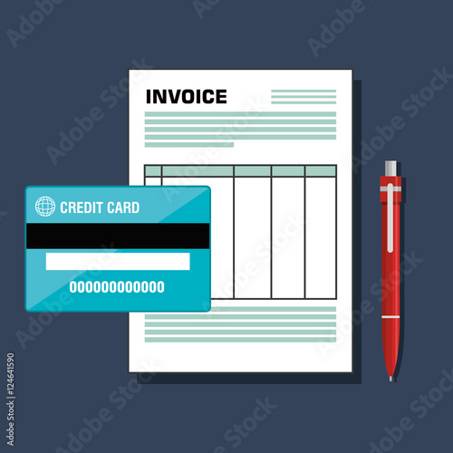 invoice document flat isolated icon vector illustration design