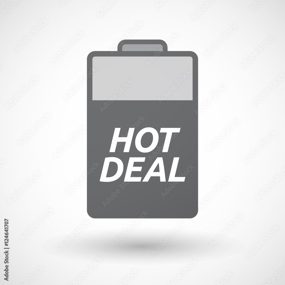 Isolated battery icon with the text HOT DEAL Isolated battery icon with the text HOT DEAL