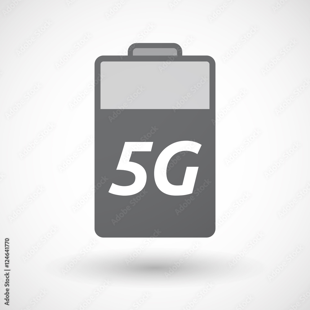 Isolated battery icon with the text 5G Isolated battery icon with the text 5G