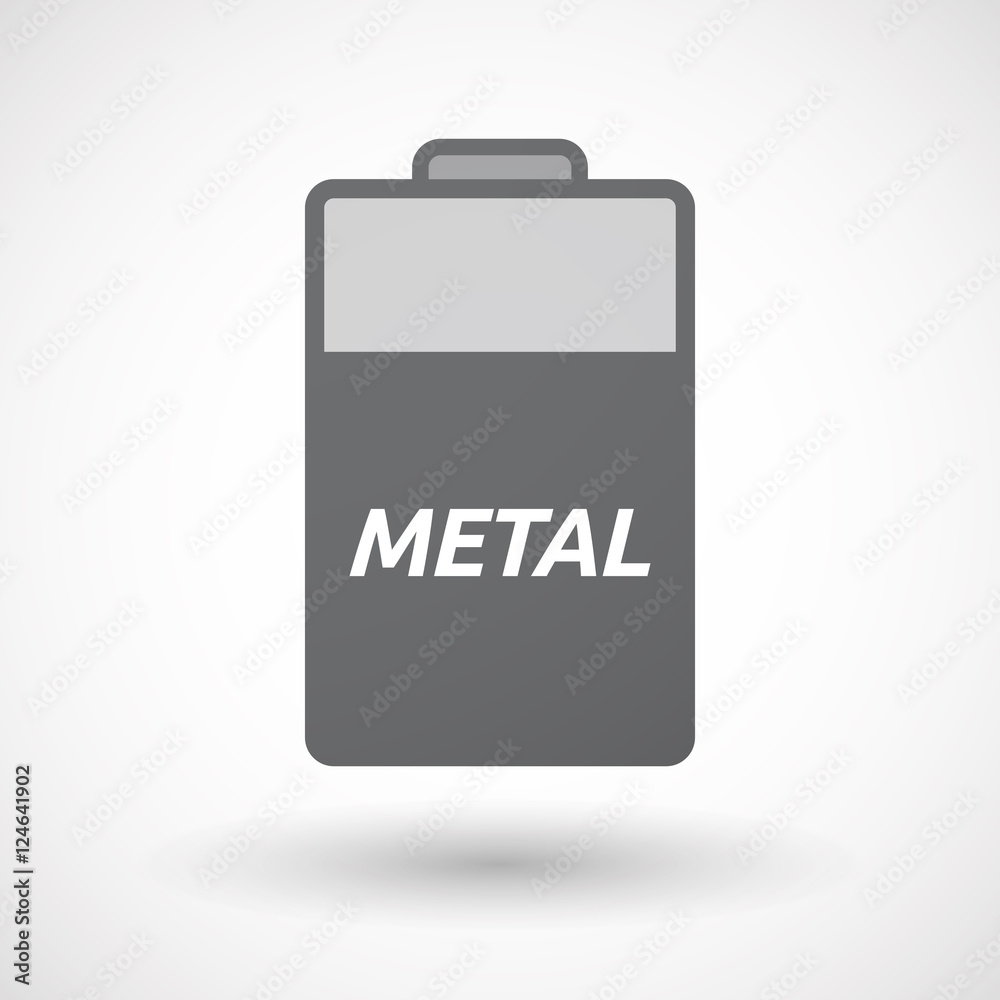 Isolated battery icon with the text METAL Isolated battery icon with the text METAL