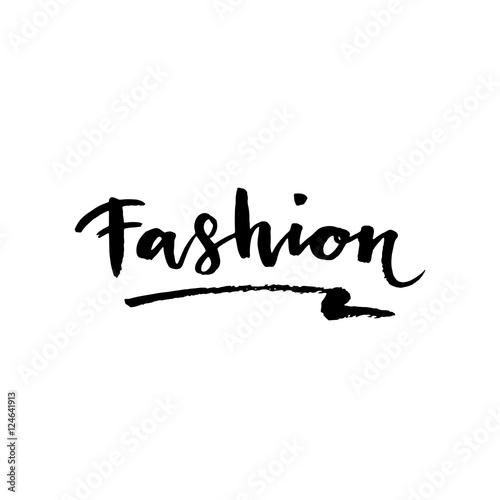 Fashion lettering. Brush stroke vector sketch cosmetic quote.
