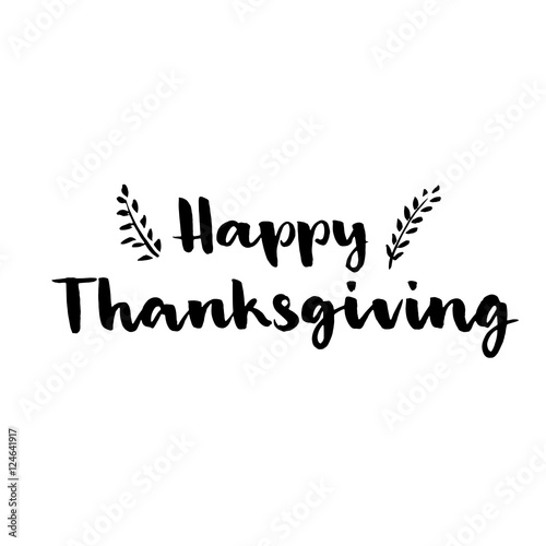 Happy Thanksgiving lettering. Hand drawn typography.