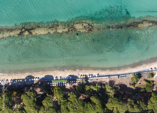 Overhead panoramic view of Torre Mozza, Tuscan Beach, Italy photo