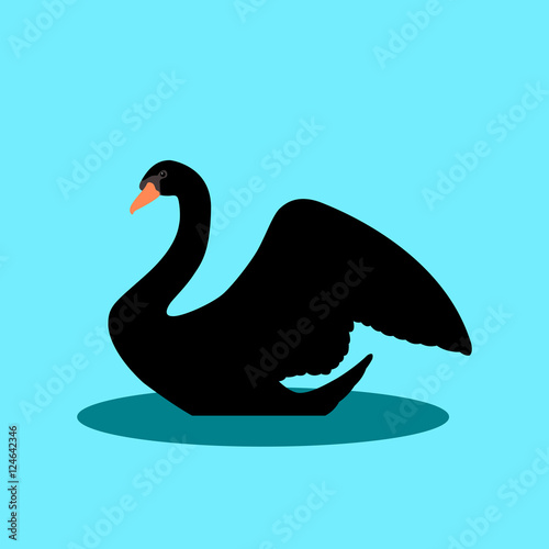 swan on the water vector illustration style Flat