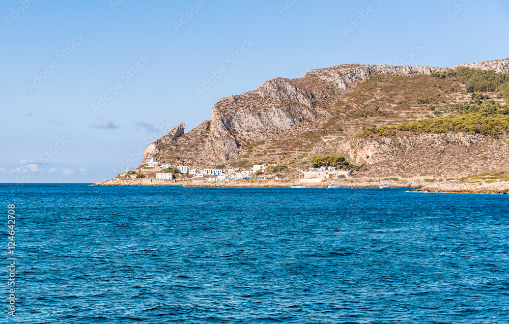 Levanzo island in the Mediterranean sea west of Sicily, Italy