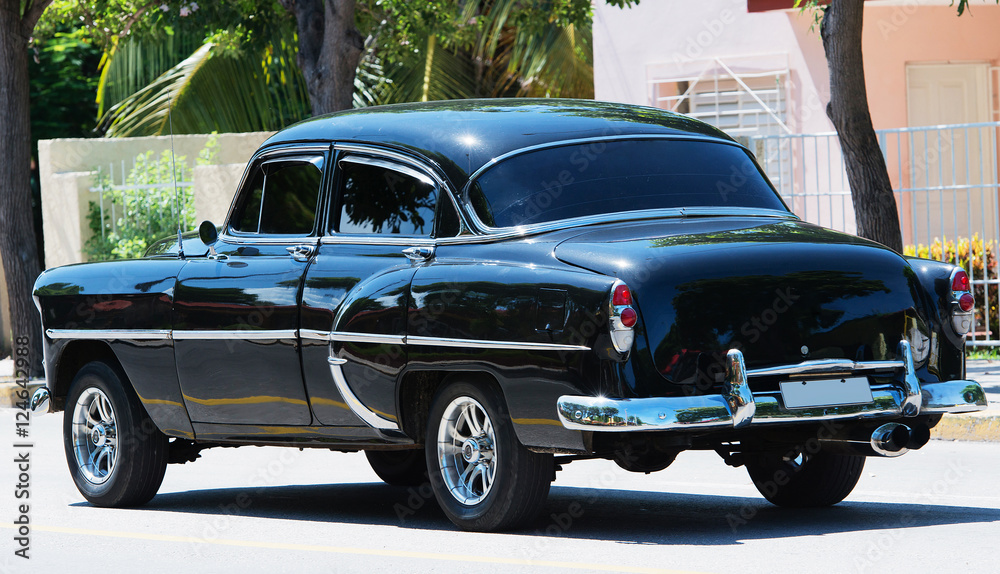 Fototapeta premium American Classic car on street in Havana Cuba