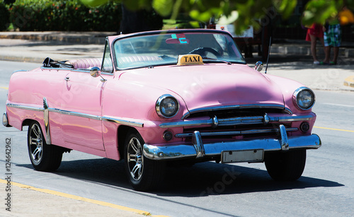 American Classic car on street in Havana Cuba © vschlichting