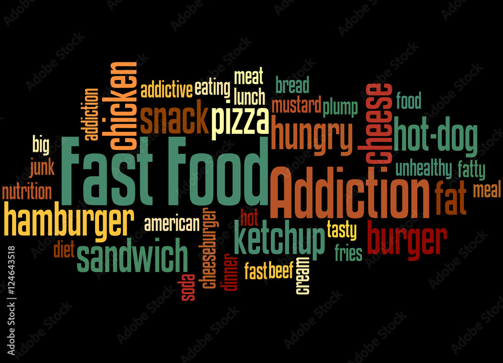 Fast food addiction, word cloud concept 9
