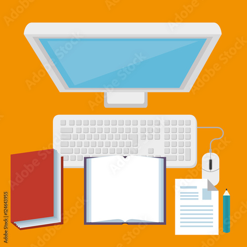 computer desktop technology isolated icon vector illustration design