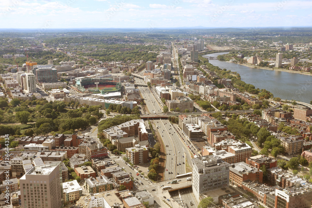 Aerial View of the city of Boston