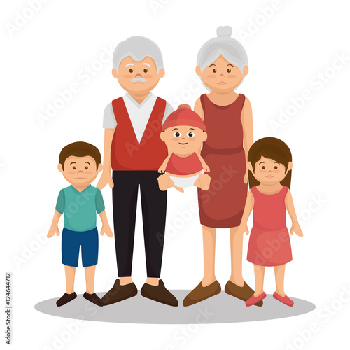 group family members characters vector illustration design
