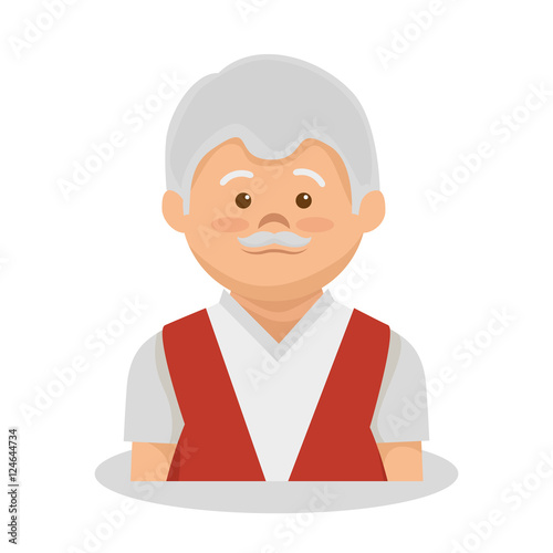 grandfather character member avatar vector illustration design