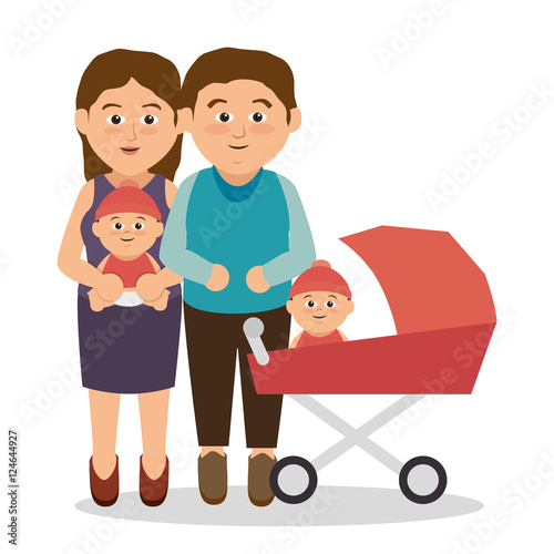 group family members characters vector illustration design
