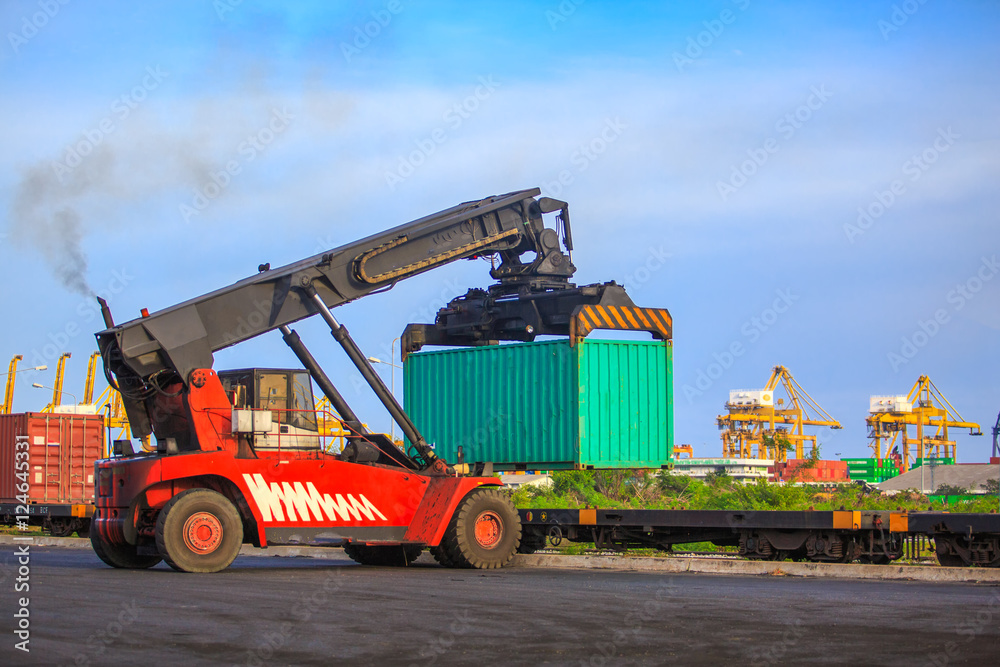 Cargo containers in shipping yard for transportation, import,export, logistic industrial.

