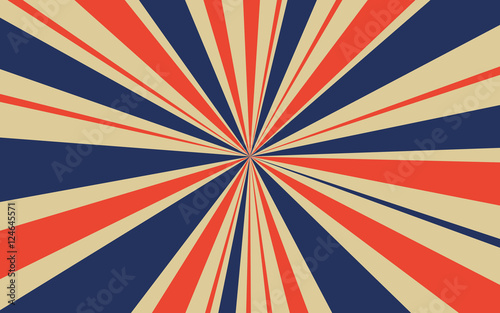 Vintage red and blue radial lines background