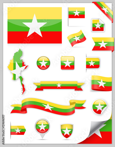 Free Download Myanmar Flag Set - Vector Collection - GFXLoad