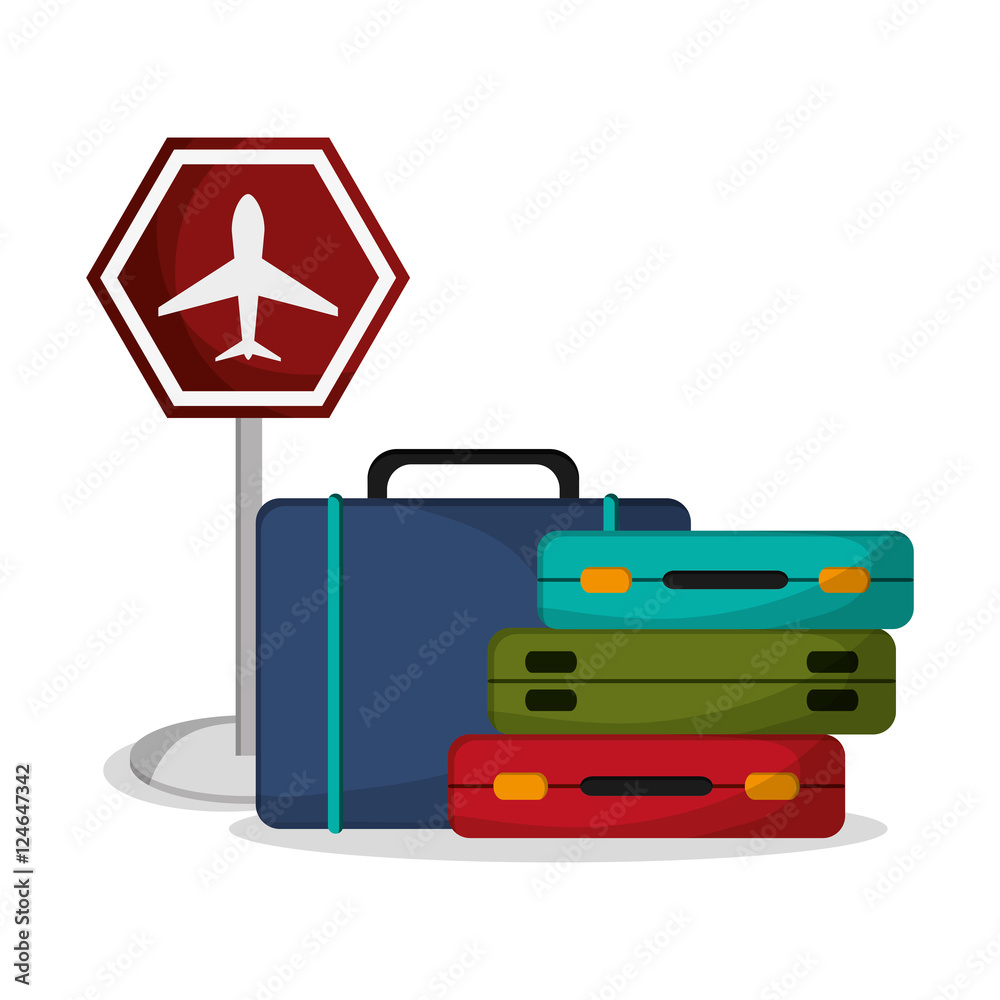 Baggage icon. Airport travel trip vacation and tourism theme. Colorful design. Vector illustration Baggage icon. Airport travel trip vacation and tourism theme. Colorful design. Vector illustration