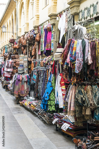 Clothing and souvenirs on arab market
